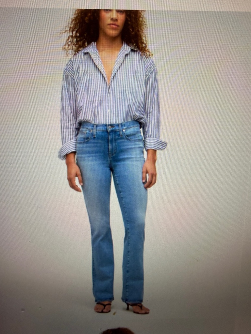 Madewell kick out full length jeans in Merrigan and wash with stretch